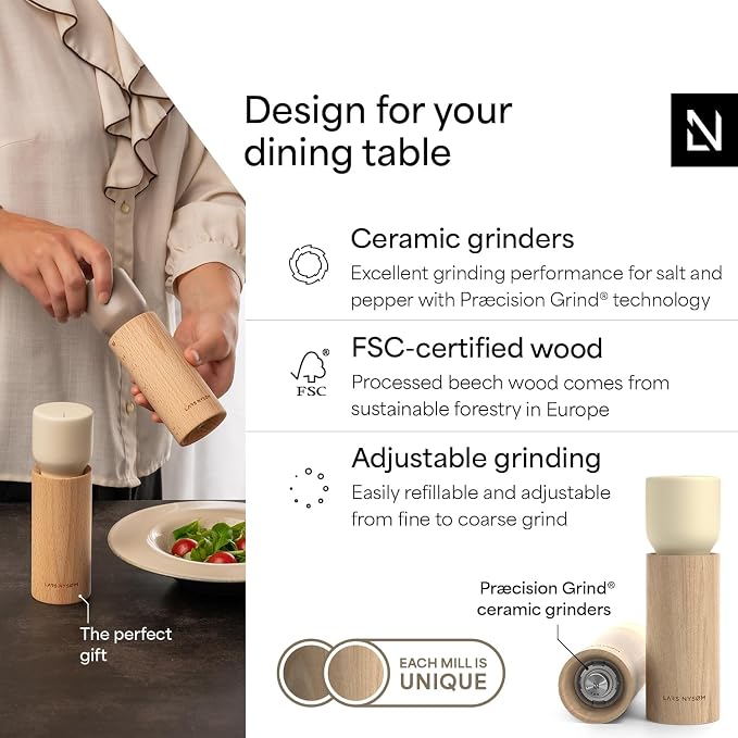 LARS NYSØM Wooden Salt and Pepper Grinder Set Manual - Image 2