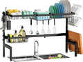 Over The Sink Dish Drying Rack, Expandable 2-Tier Stainless Steel Over The Sink by HOWDIA