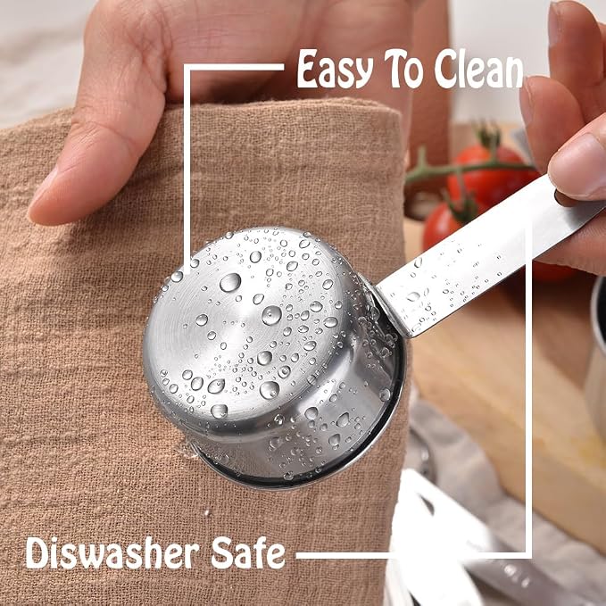 Stainless Steel Measuring Cups Set, 5 Pieces Kitchen Measuring Sets Gadgets tool - Image 5