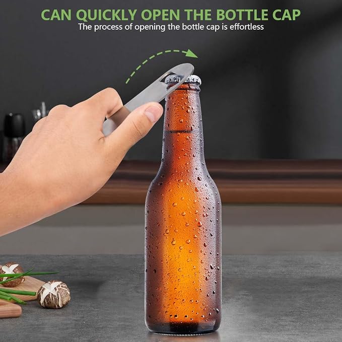 KISEER Heavy Duty Stainless Steel Flat Bottle Opener, 8 Pack Beer Bottle Opener - Image 4