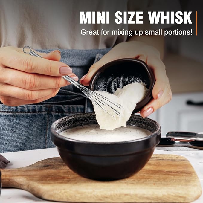 Walfos Mini Whisk, 304 Anti-Rust Small whisk, Sturdy Stainless Steel Wire Tiny - Image 6