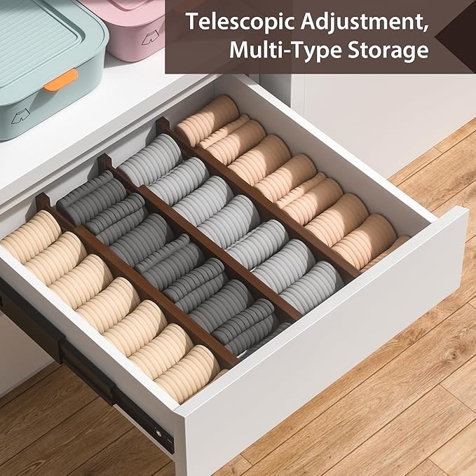 DUCOO 4 PCS Drawer Divider, 2.3" High Expandable Separators - Image 5