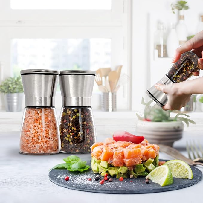 Gulex® Salt and Pepper Grinder Set Pepper Mill, Sea Salt Shaker Refillable - Image 7