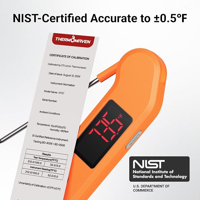 Professional Digital Meat Thermometer, 1 Sec Instant Read, ±0.5℉ Accuracy - Image 3