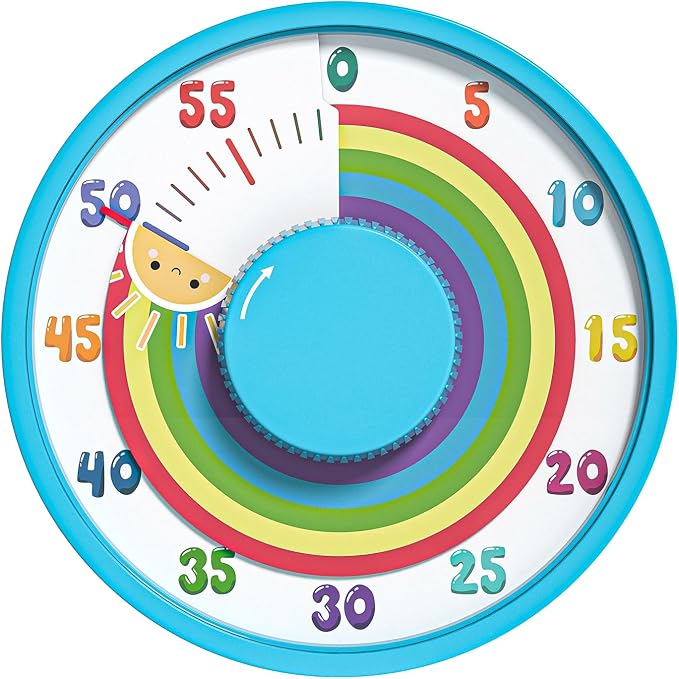Secura 60-Minute Rainbow Visual Timer 6-Inch Mechanical Countdown Timers by Secura