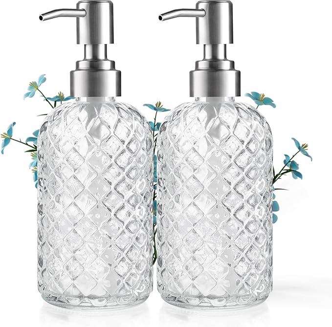 14 Oz Refillable Glass Soap Dispenser by Kaishun