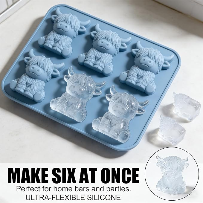 Mini Highland Cow Ice Cube Mold, Funny 3D Highland Cow Ice Cube Tray, Cute - Image 5