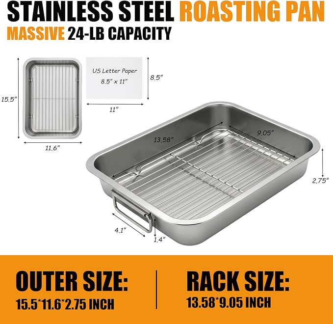 Stainless Steel Roasting Pan - Image 3