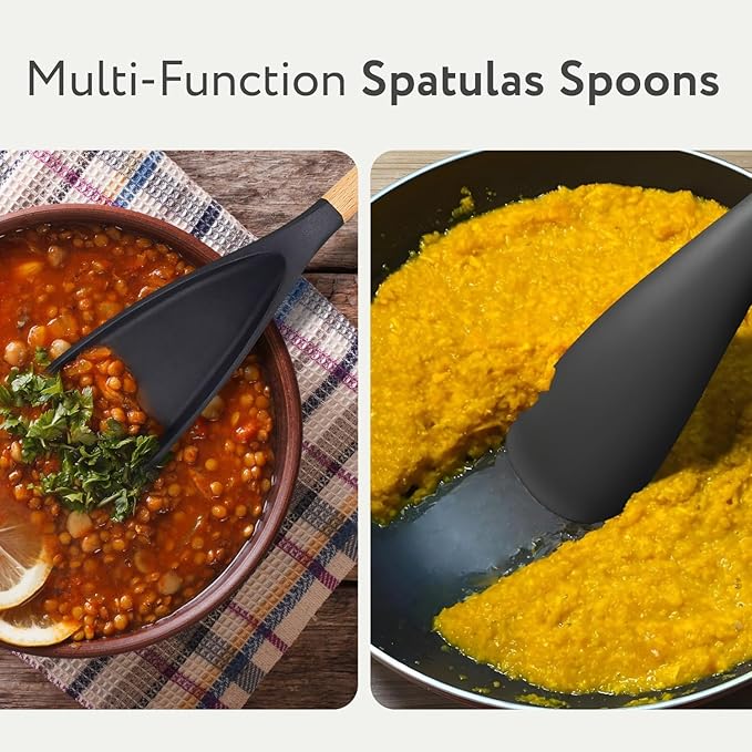Spatula Spoon 2-Pack, Silicone Cooking Spoon - Image 3
