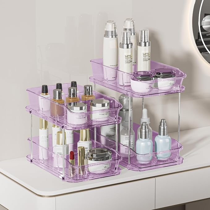 Delamu 2-Tier Under Sink Organizers and Storage, Pull Out Kitchen Pantry - Image 3