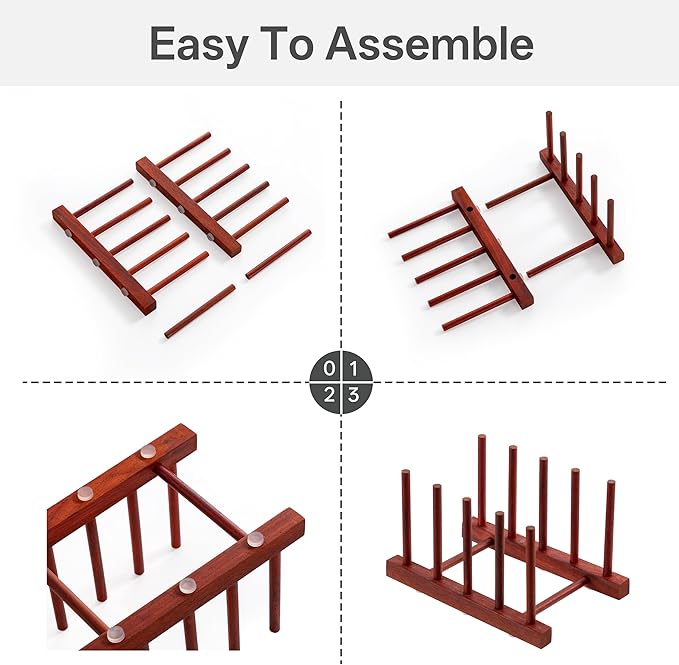 HBlife Rosewood Wooden Dish Drying Rack - Image 5