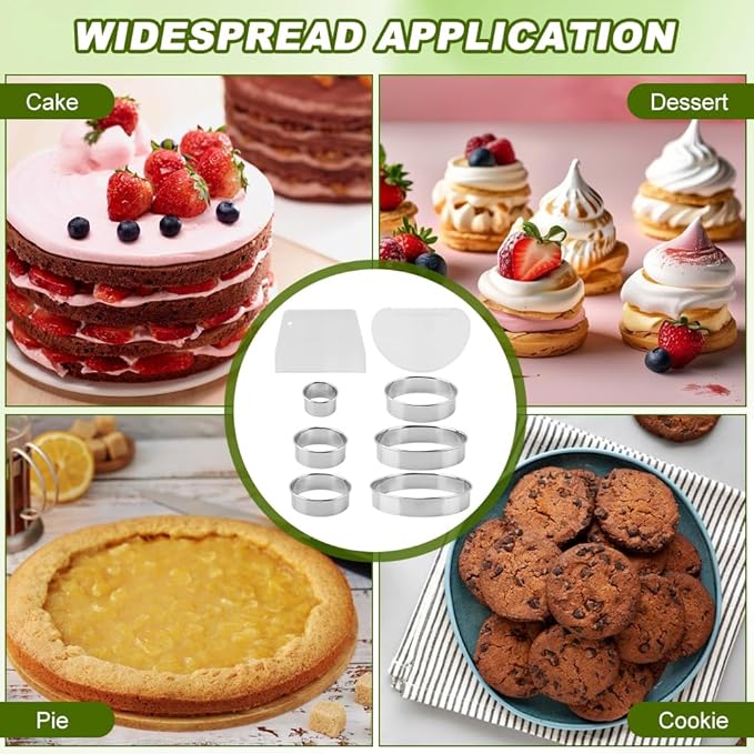 6PCS Round Cookie Cutters Set, Stainless Steel Biscuit Cutters - Image 6