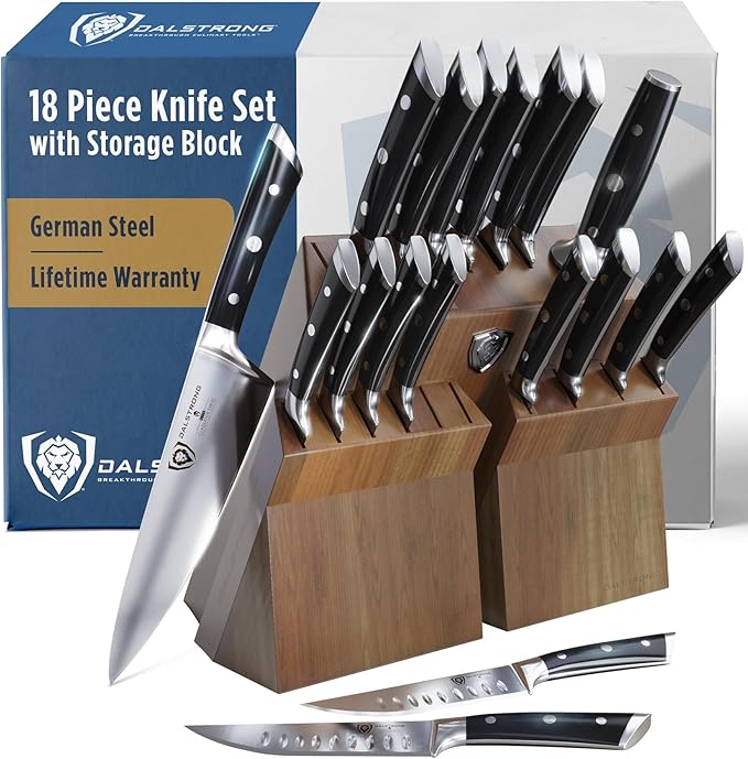 Dalstrong 18-Piece Gladiator Colossal Knife Block Set — German High-Carbon Steel by Dalstrong