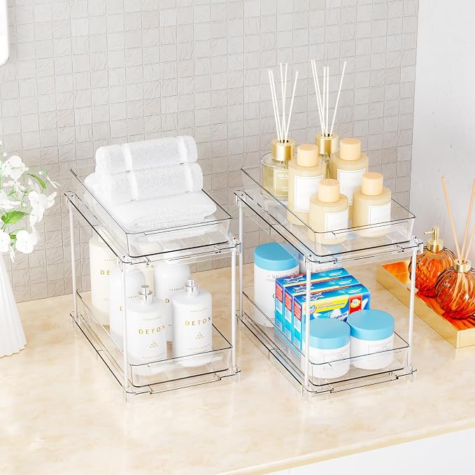Yieach 2 Pack 10.6″ High Pull Out Medicine Cabinet Organizer - Image 9