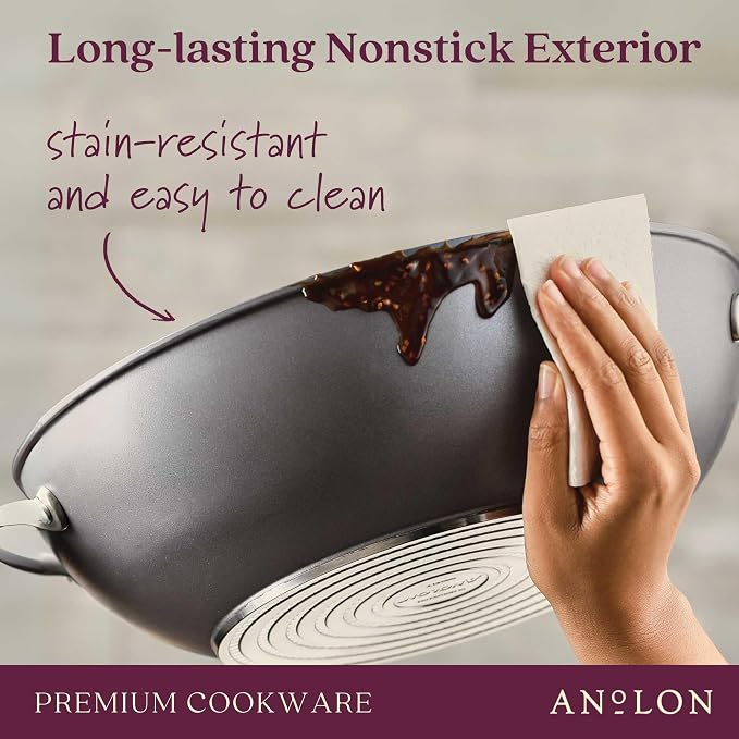 Anolon Accolade Forged Hard Anodized Nonstick Wok / Stir Fry Pan - Image 5