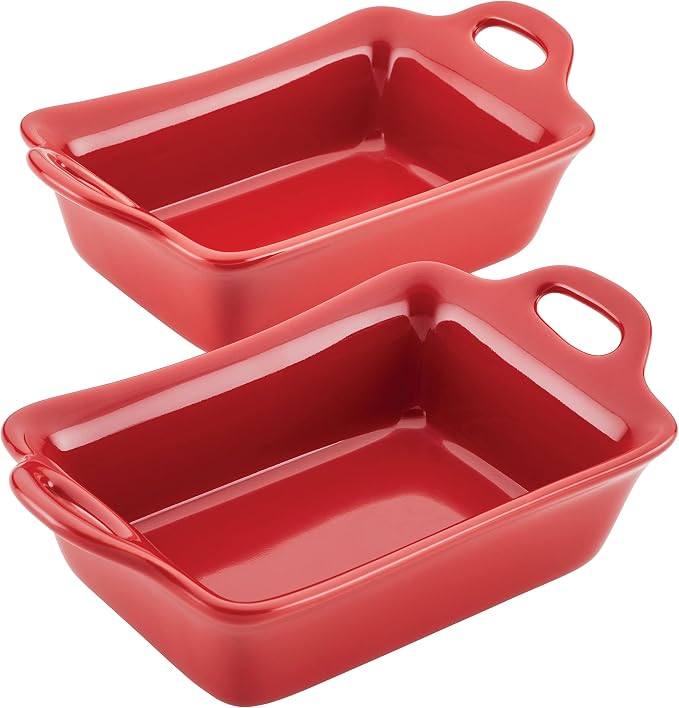 Rachael Ray Solid Glaze Ceramics Au Gratin Bakeware/Baker Set, Rectangular by RachaelRayKitchenware