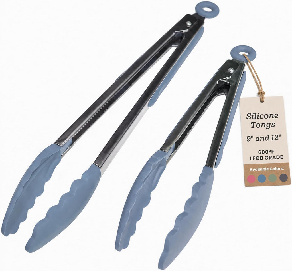 Starpack Get a Grip Silicone Kitchen Tongs (2-Pack, 9" + 12") - LFGB