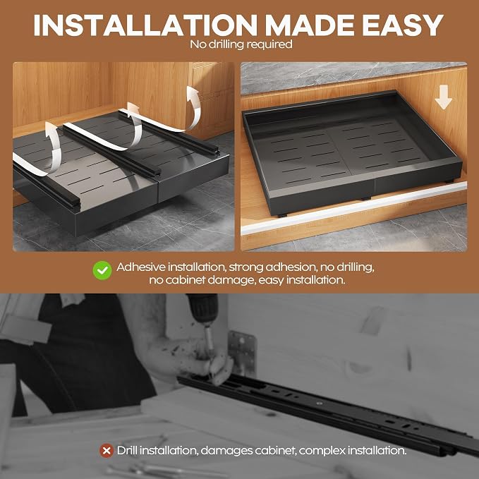 Seinloes 2 Pack Expandable Pull Out Cabinet Organizer 21"Deep - Image 7