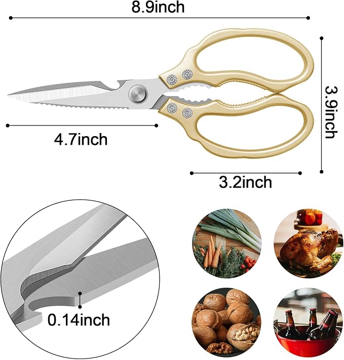 CGBE Kitchen Scissors All Purpose Heavy Duty, Ultra Sharp Stainless Steel - Image 3