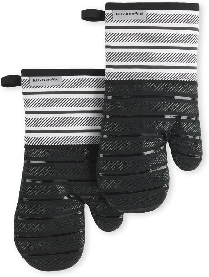 KITCHENAID Albany Oven Mitt 2-Pack Set, Matte Black by KitchenAid