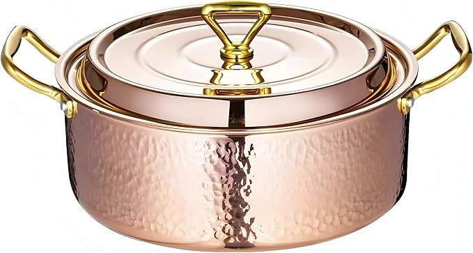 YJX 4.2QT Hammered Stock Pot by YJX