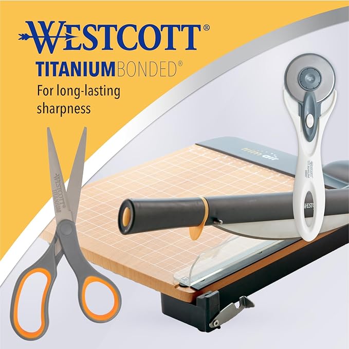 Westcott 8-Inch Titanium Bonded Straight Scissors, Soft Handle - Image 5