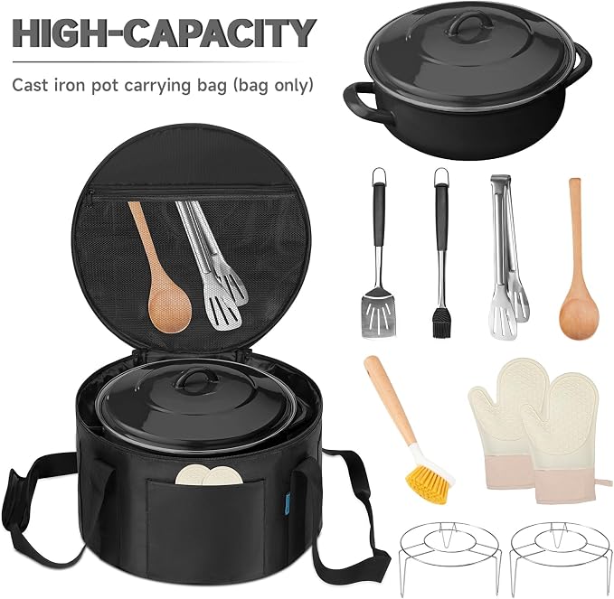 Dutch Oven Bag for 12 Inch, Durable Camp Dutch Oven Storage Bag, Carry Bag - Image 4