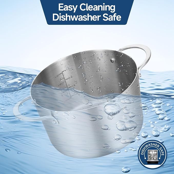 LOLYKITCH Tri-Ply 3 Quarts Stainless Steel Induction Cooking Pot, Small Stock - Image 5
