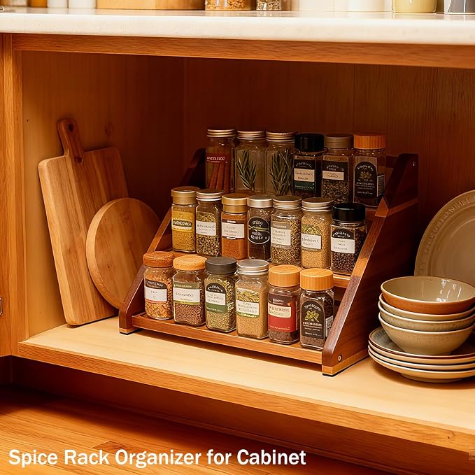Acacia Wooden Spice Rack for Countertop - Image 8