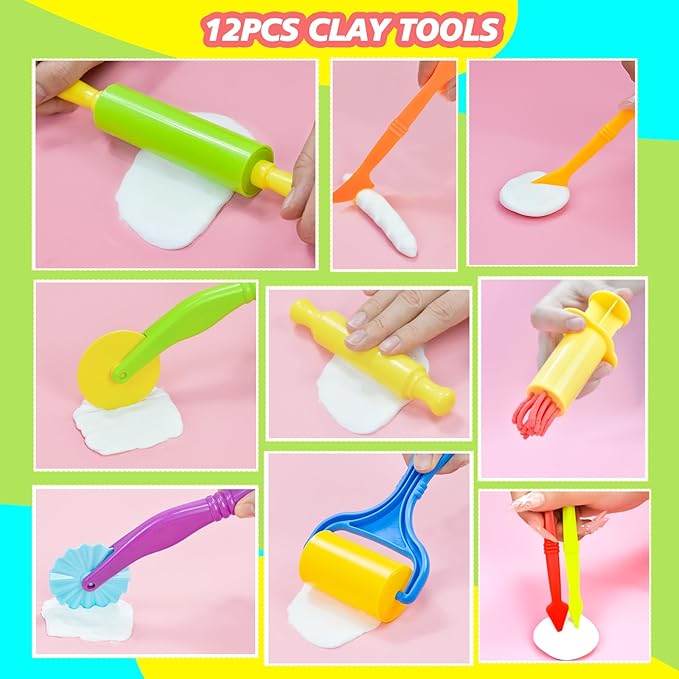 Dough Tool Set, Dough Accessories Includes Storage Container, 3D Animal - Image 5