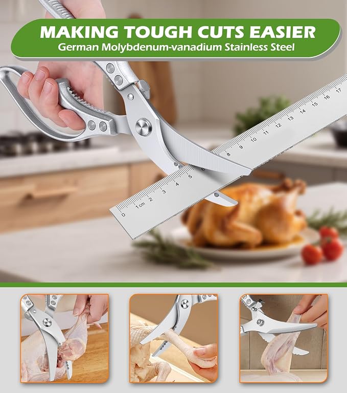 Poultry Shears – Heavy Duty Kitchen Shears & Multipurpose Kitchen Scissors - Image 4