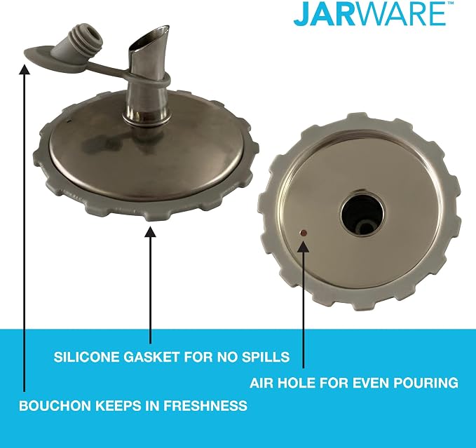 Jarware Stainless Steel Oil Cruet Lid, Wide Mouth Mason Jar Pour Spout Lid - Image 7