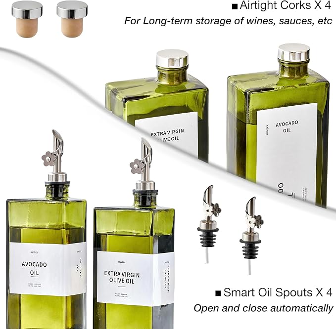 Olive Oil Dispenser Bottle for Kitchen, 16.9oz /500ml Cooking Vinegar Dispenser - Image 5