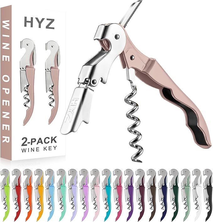 HYZ 2-Pack Wine Opener Waiter Corkscrew, Professional Wine Key by HYZ