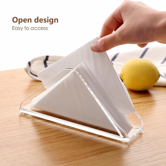 Acrylic Standing Triangle Paper Napkin Holder - Image 3