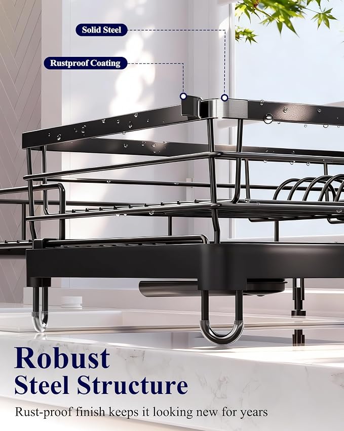 Kitsure Extendable Dish Drying Rack - Image 5