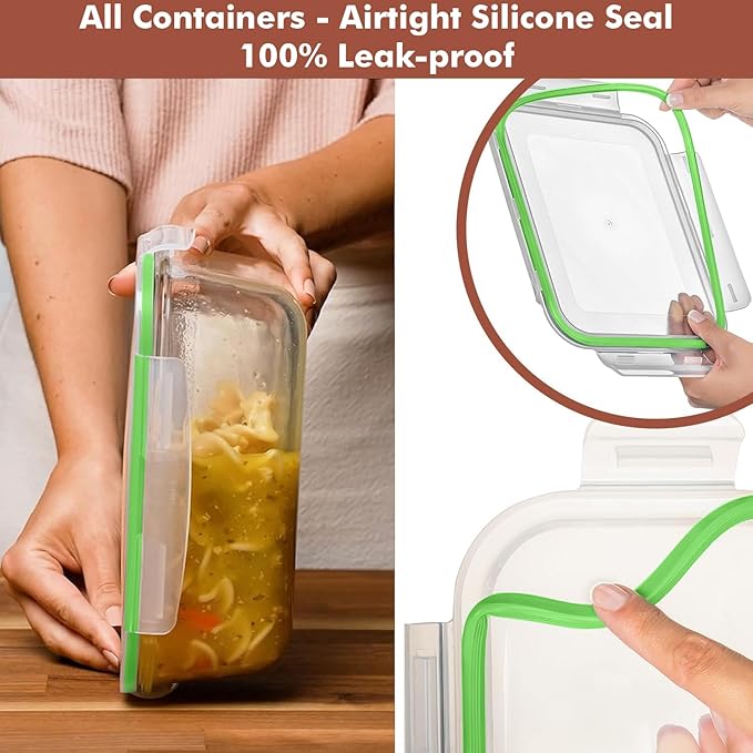 Razab 4 PC 1860ml / 63 Oz / 8 Cups Large Glass Food Storage Containers - Image 4