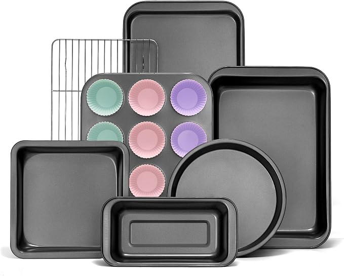 KITESSENSU Compact Baking Pans Sets, Nonstick Bakeware Sets 19-Piece by KITESSENSU