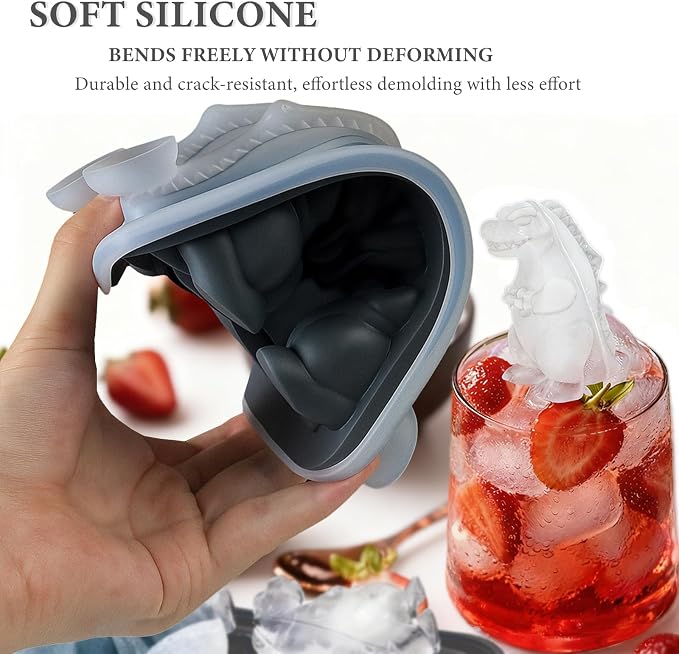 Dinosaur Ice Cube Tray, Silicone Ice Trays - Image 3