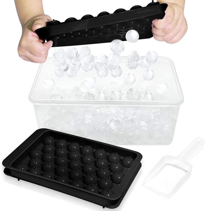 WIBIMEN Ice Cube Tray with Lid and Bin by WIBIMEN