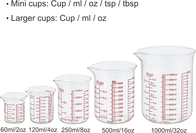 Ackers High Borosilicate Glass Measuring Cup Set - Image 7