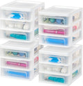 IRIS USA Small 3-Drawer Desktop Organizer, 4 Pack, by IRISUSA