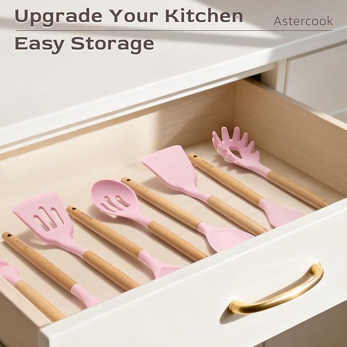 Astercook Kitchen Utensils set, 446°F Heat Resistant Food Grade Utensil Sets - Image 8