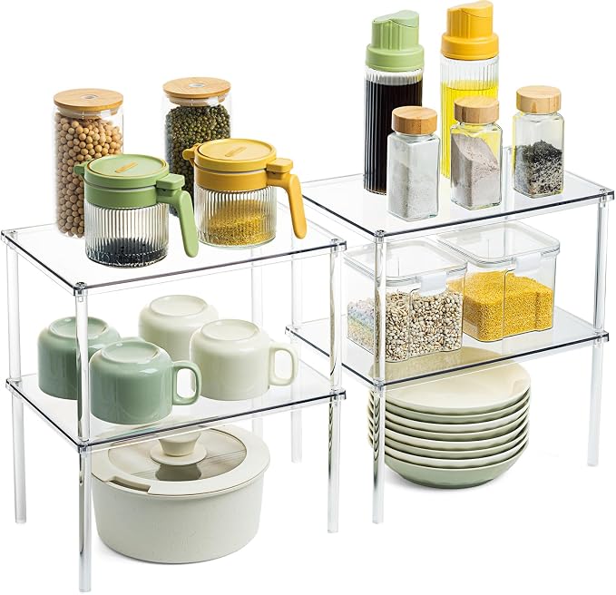 Bobomoment Acrylic Cabinet Organizer, Desk Countertop Shelf Organizer, Pantry - Image 8