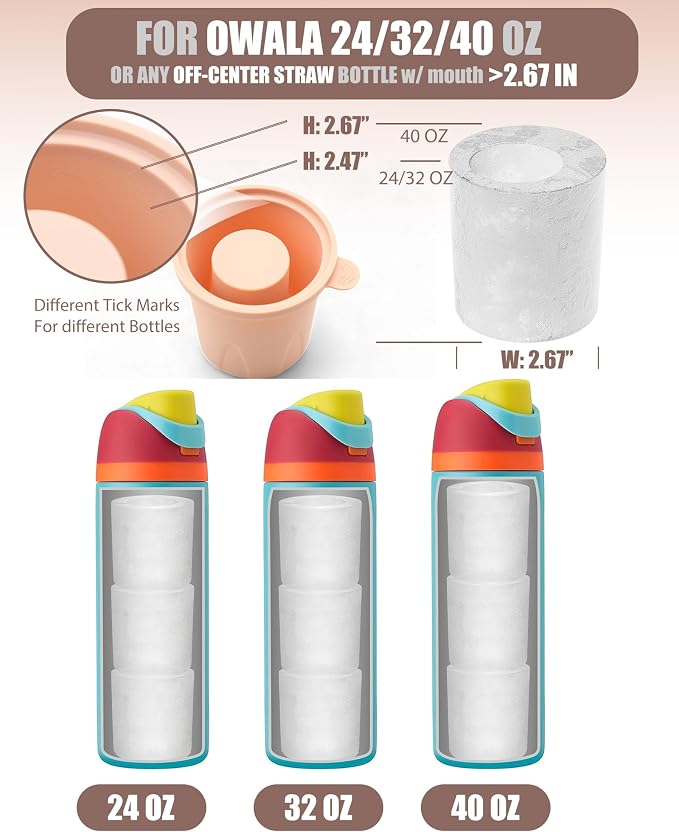 Ice Molds for Owala 24-40oz, Food-Grade Soft Silicone, No White Residue - Image 2