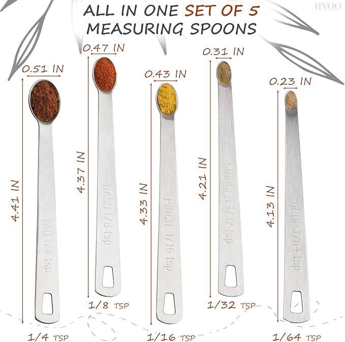 5 Pcs Mini Measuring Spoons Set - Image 2