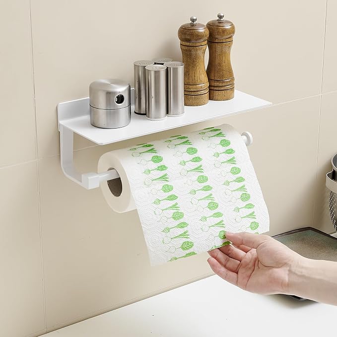 Paper Towel Holder Wall Mount for Bathroom Hand Towel Holder for Bathroom Black - Image 2