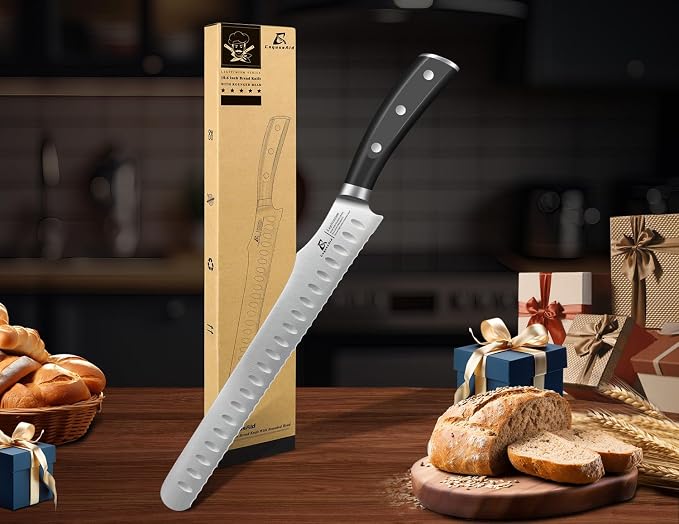 CoquusAid Bread Knife for Homemade Bread, 10.6 Inch Multifunction Serrated Knife - Image 6