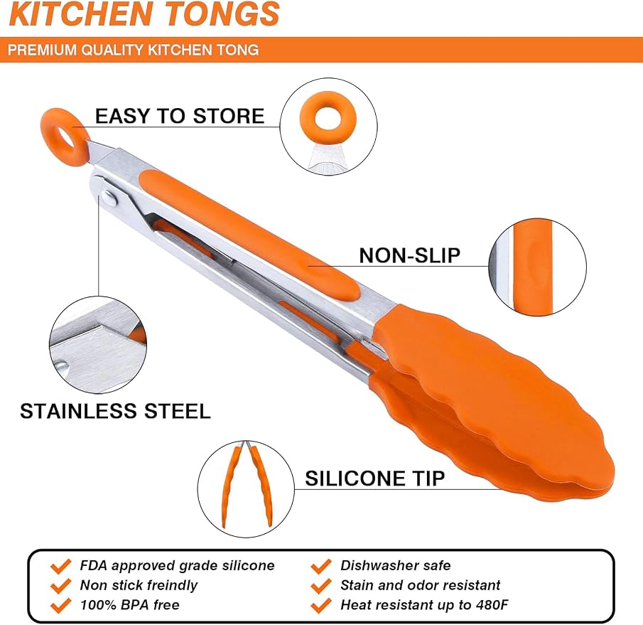 MSY BIGSUNNY 7 inch Serving Tongs - Image 4