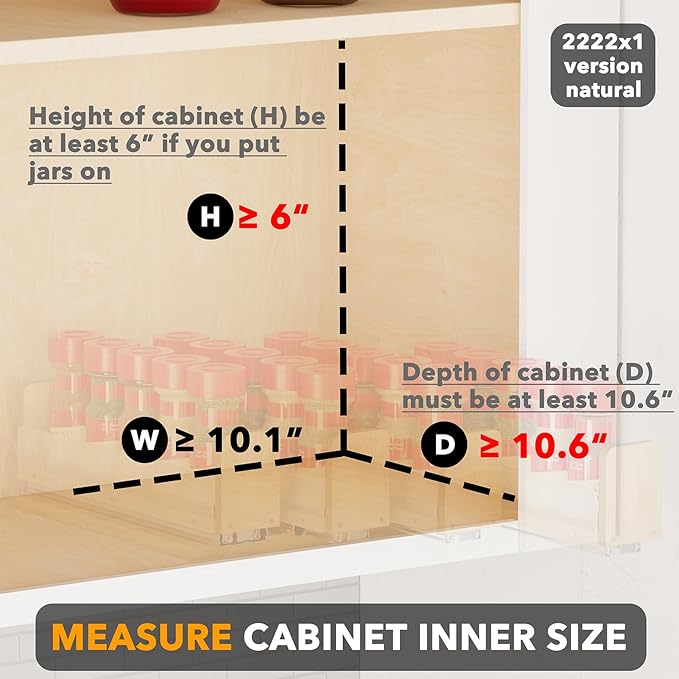 SpaceAid Bamboo Pull Out Spice Rack Organizer - Image 4